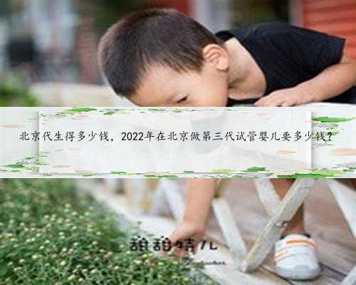 北京代生得多少钱，2022年在北京做第三代试管婴儿要多少钱？