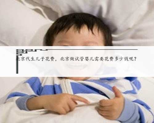 北京代生儿子花费，北京做试管婴儿需要花费多少钱呢？